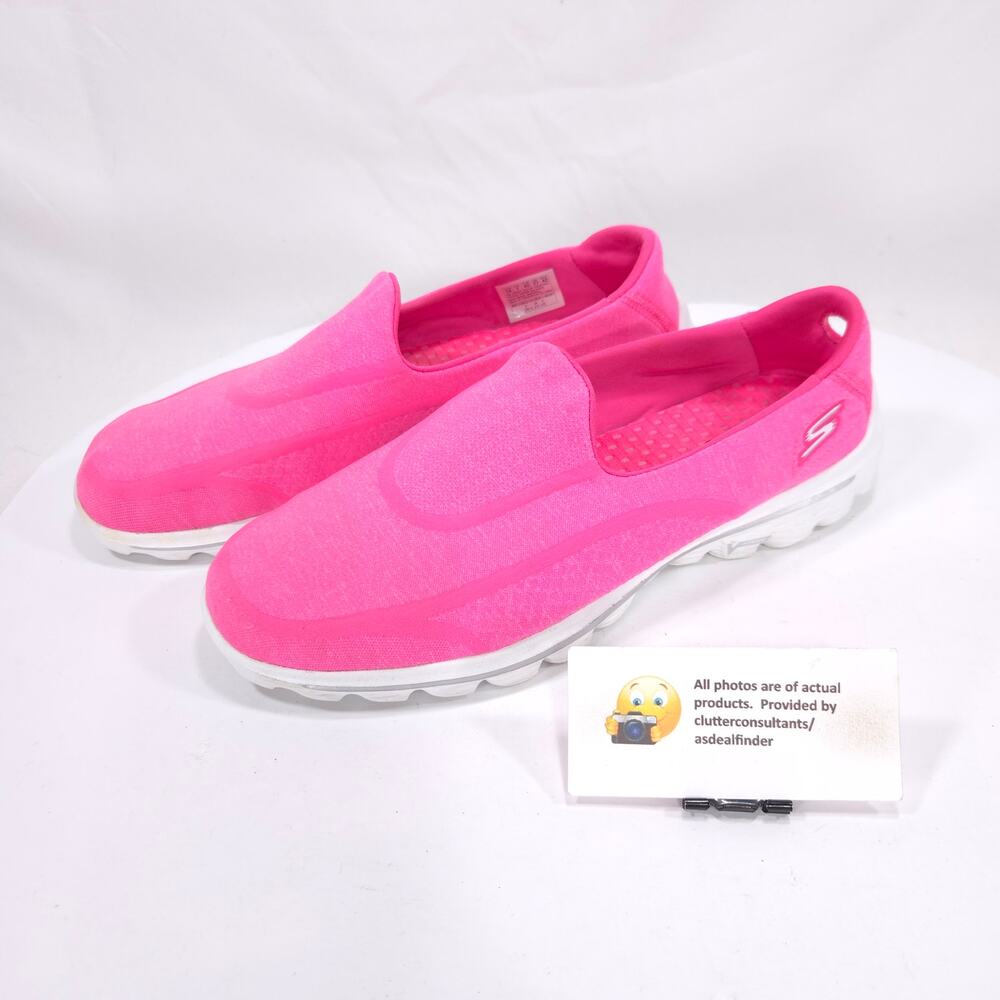 Skechers Goga Mat Slip On Athletic Walking Shoe Womens Size 10 13947 Pink White